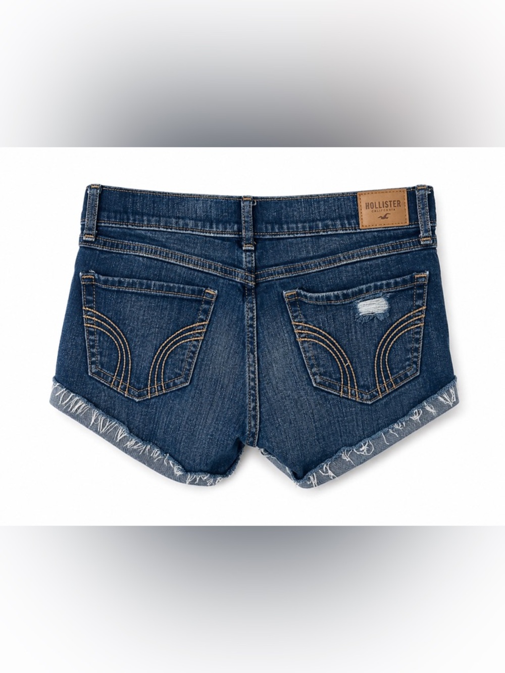 Hollister Low Rise Short Shorts Distressed Denim Size 00/23 - Picture 5 of 5